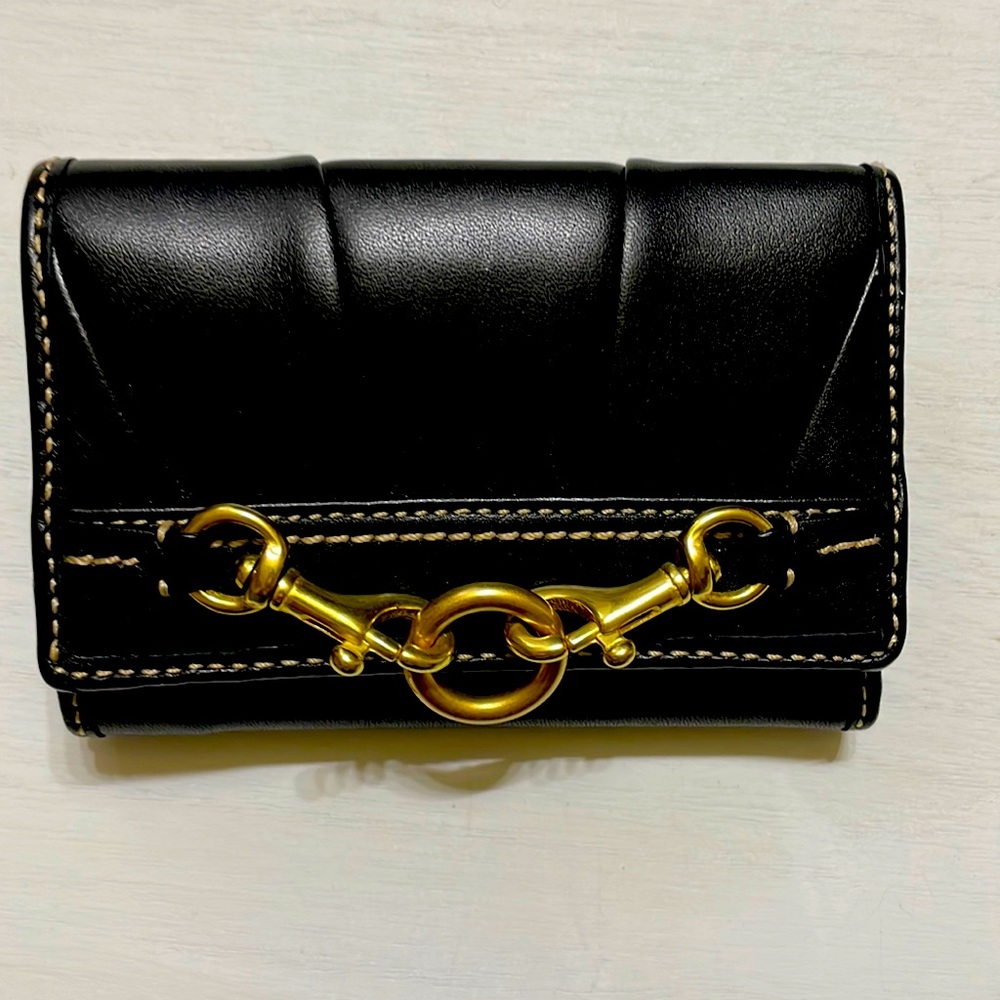 COACH pleated wallet Black. New with tags